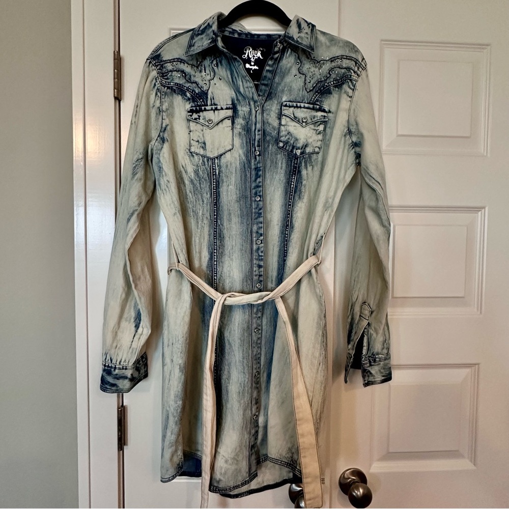 Rock & Roll Cowgirl Denim Long Sleeve Dress